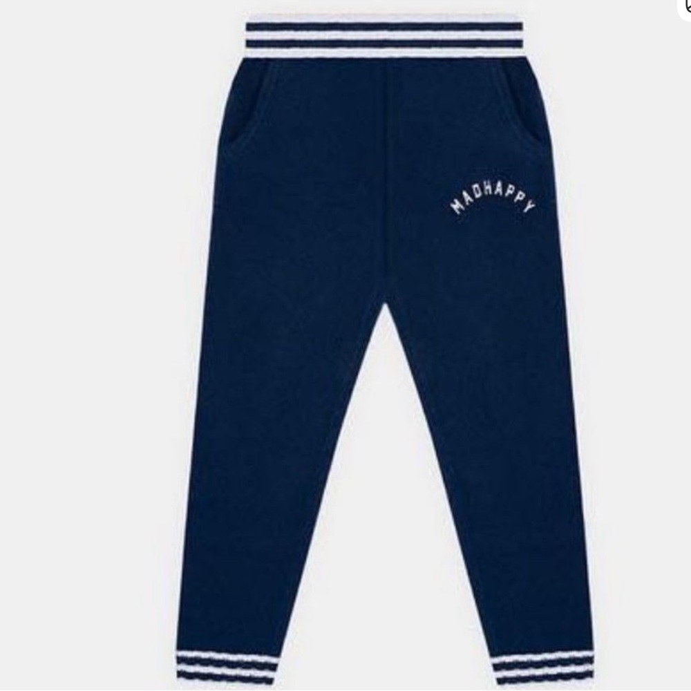 Madhappy Navy Joggers with Striped Cuffs